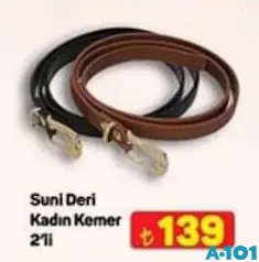 SUNİ DERİ KADIN KEMER 2'Lİ fiyat ve kampanya bilgisi